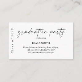 Tarjeta De Recepción Modern Graduation Party Invitation Insert