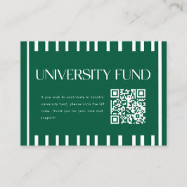 Tarjeta De Recepción Modern Green University Fund QR Code Graduation