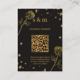 Tarjeta De Recepción Modern Luxury Gold Foil QR Code Wedding Website