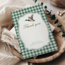 Tarjeta De Recepción Modern Mallard Duck Gender Neutral Thank You