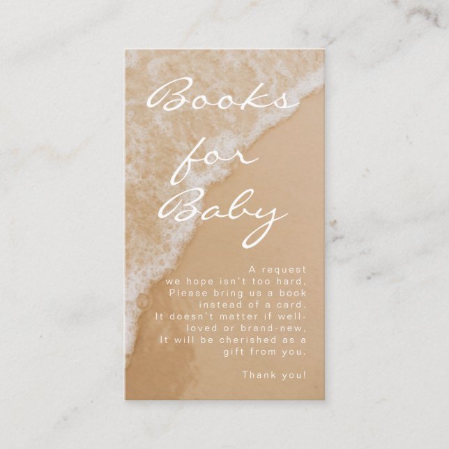 Tarjeta De Recepción Modern Minimal Books For Baby Beach Baby Shower (Anverso)