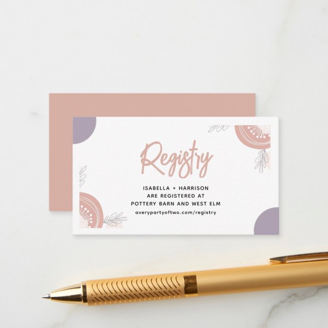 Tarjeta De Recepción Modern Minimal Heart Boho Baby Shower (Anverso/Reverso In Situ)