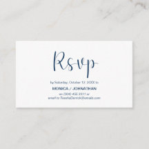 Modern Minimal, Navy Blue, RSVP responde