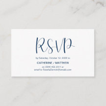 Modern Minimal, Navy Blue, RSVP responde