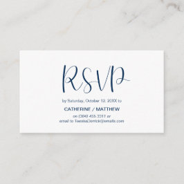Tarjeta De Recepción Modern Minimal, Navy Blue, RSVP responde