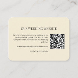 Tarjeta De Recepción Modern Minimal Wedding Website QR Code Insert Card