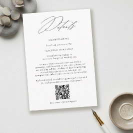 Tarjeta De Recepción Modern Minimalist QR Code Wedding Details