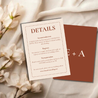 Tarjeta De Recepción Modern Moody Wedding Enclosure Card