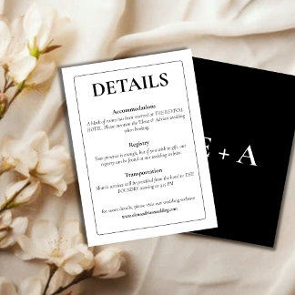Tarjeta De Recepción Modern Moody Wedding Enclosure Card