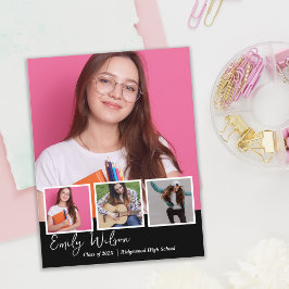 Tarjeta De Recepción Modern Multi Photo Senior Graduation Announcement