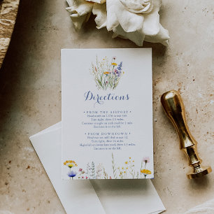 Tarjeta De Recepción Modern Multicolor Boda de flores silvestres