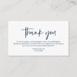 Tarjeta De Recepción Modern Navy Blue casual elegance font, Gracias