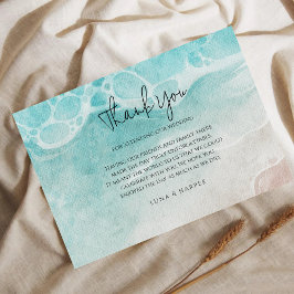 Tarjeta De Recepción Modern Ocean Tide Watercolor Thank You Card