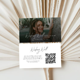 Tarjeta De Recepción Modern  Photo Graduation QR Code Wishing Well