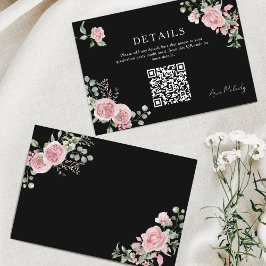 Tarjeta De Recepción Modern Pink Roses QR-code Details Graduation