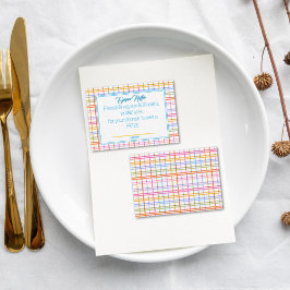 Tarjeta De Recepción Modern Plaid Colorful Rainbow Diaper Raffle