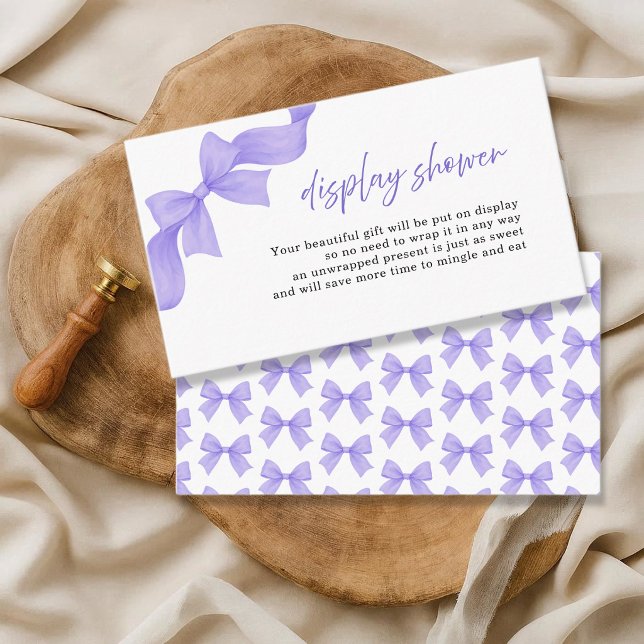 Tarjeta De Recepción Modern Purple Coquette Bow Display Shower (Subido por el creador)