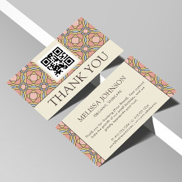 Tarjeta De Recepción Modern Retro Geometric Skincare Thank You Card
