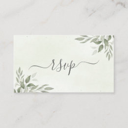 Tarjeta De Recepción Modern Sage Greenery Wedding RSVP Enclosure Card