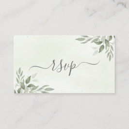 Tarjeta De Recepción Modern Sage Greenery Wedding RSVP Enclosure Card