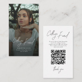 Tarjeta De Recepción Modern Script Photo Graduation College Fund