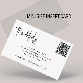 Tarjeta De Recepción Modern script QR CODE modern RSVP details wedding