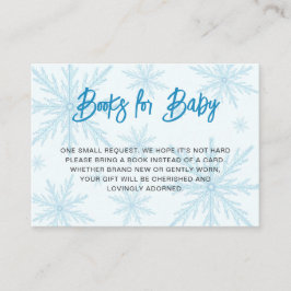 Tarjeta De Recepción Modern Snowflakes Boy Baby Shower Book Request