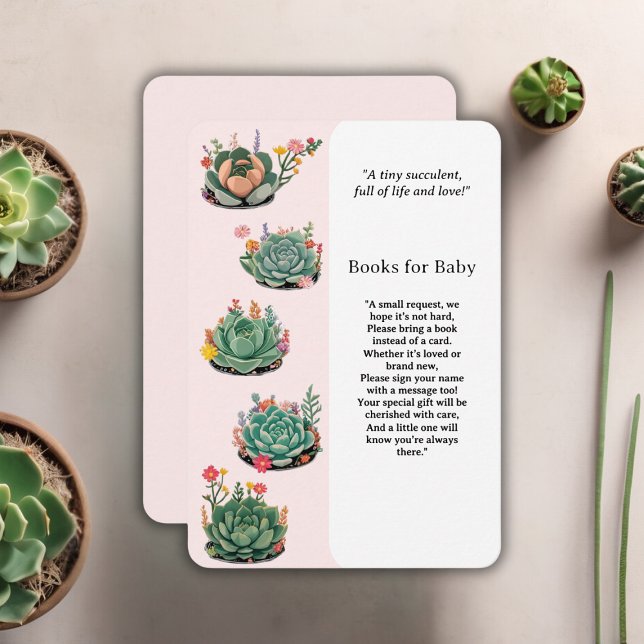 Tarjeta De Recepción Modern Succulent Cactus Baby Shower (Subido por el creador)