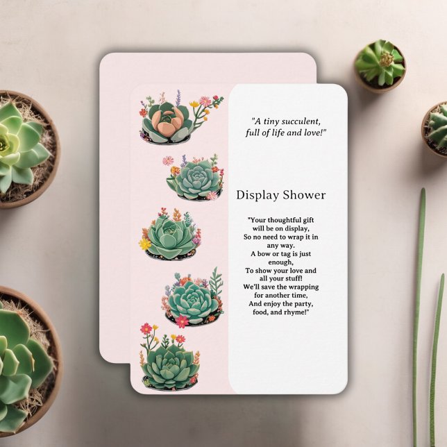 Tarjeta De Recepción Modern Succulent Cactus Baby Shower (Subido por el creador)