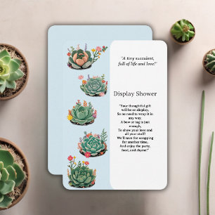 Tarjeta De Recepción Modern Succulent Cactus Baby Shower