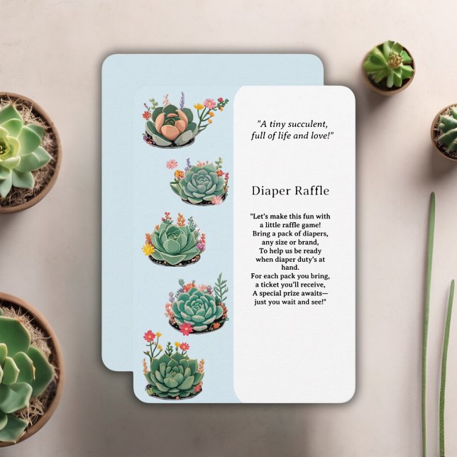 Tarjeta De Recepción Modern Succulent Cactus Baby Shower (Subido por el creador)