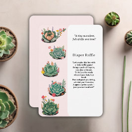 Tarjeta De Recepción Modern Succulent Cactus Baby Shower