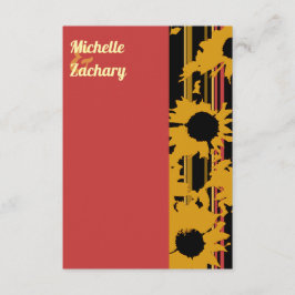 Tarjeta De Recepción Modern Sunflower Sunset Coral Gold Wedding