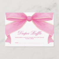 Modern Vintage Pink Bow Diaper Raffle