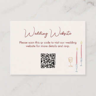 Tarjeta De Recepción modern whimsical Wedding Website QR Code Enclosure