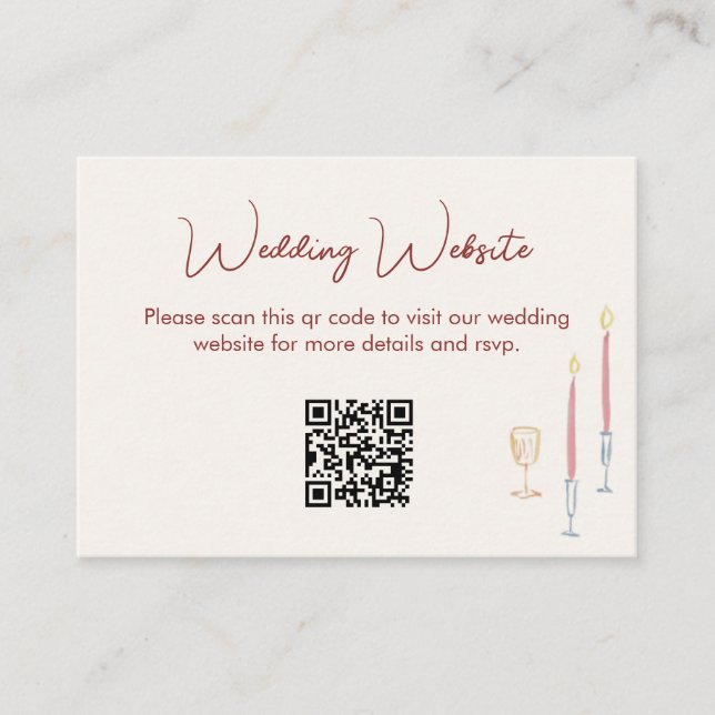 Tarjeta De Recepción modern whimsical Wedding Website QR Code Enclosure (Anverso)