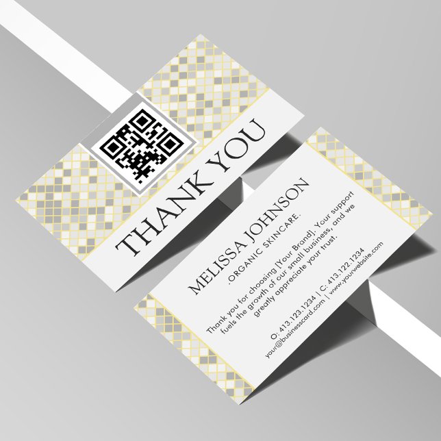 Tarjeta De Recepción Modern Yellow & Gray Geometric Business Thank You  (Subido por el creador)