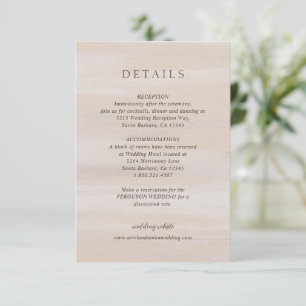 Tarjeta De Recepción Moderna acuarela Neutral Elegante Boda