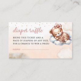 Tarjeta De Recepción Moderna acuarela osito de peluche de color rosa ca