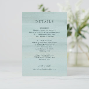 Tarjeta De Recepción Moderna acuarela verde elegante matrimonio