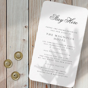 Tarjeta De Recepción Moderna Alojamiento Minimalista Elegante