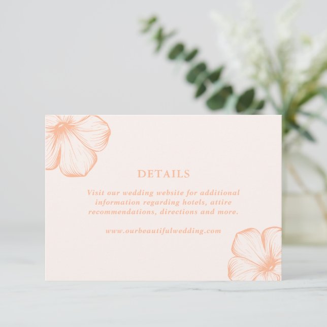 Tarjeta De Recepción Moderna Boda Floral Elegante (Anverso de pie)
