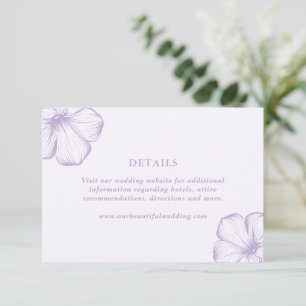Tarjeta De Recepción Moderna Boda Floral Elegante Lilac