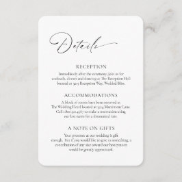 Tarjeta De Recepción Moderna Boda Mínima Elegante Formal