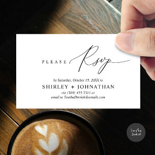 Tarjeta De Recepción Moderna boda Minimalista RSVP