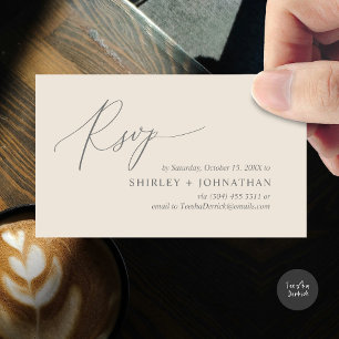 Tarjeta De Recepción Moderna boda Minimalista RSVP