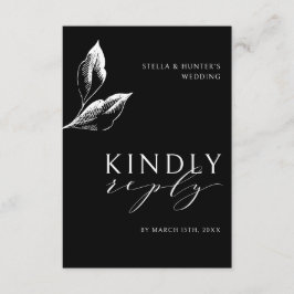 Tarjeta De Recepción Moderna boda monocroma victoriana RSVP
