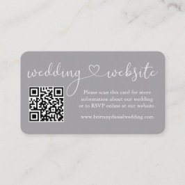 Tarjeta De Recepción Moderna caligrafía Boda de corazón sitio web QR Gr