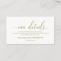 Moderna caligrafía de oro, Boda nuestros detalles