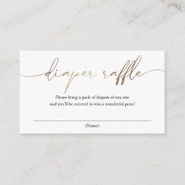 Tarjeta De Recepción Moderna caligrafía de oro Diaper Raffle